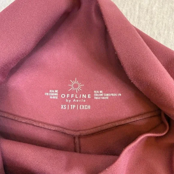 Aerie OFFLINE Real Me Crossover 7/8 Leggings High Rise Mauve Rose XS - Picture 4 of 5